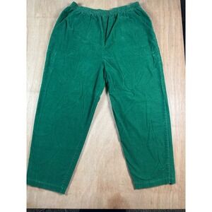 Huntington Ridge Womens Green Corduroy Elastic Waist Pants Casual Size 20W